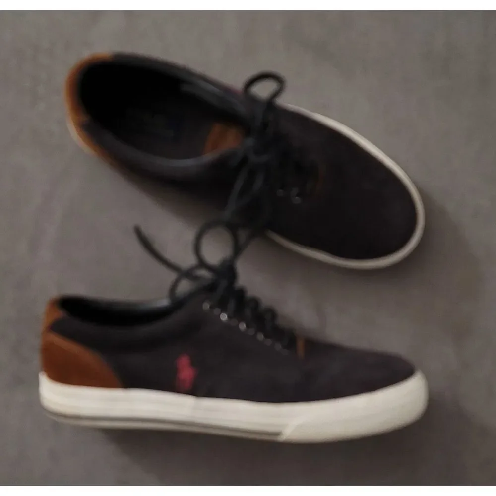 Polo Ralph Lauren Men's Vaughn Charcoal Corduroy Suede Shoes Size 7.5‎ D